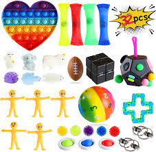 Photo 1 of  32 pcs Fidget Toy Set, Sensory Toys Set for Stress Relief, Decompression Toy Set WIP, Stretchy String, Squeeze Toy, Mochi Squishy Toy, Snake Cube Twist, etc.