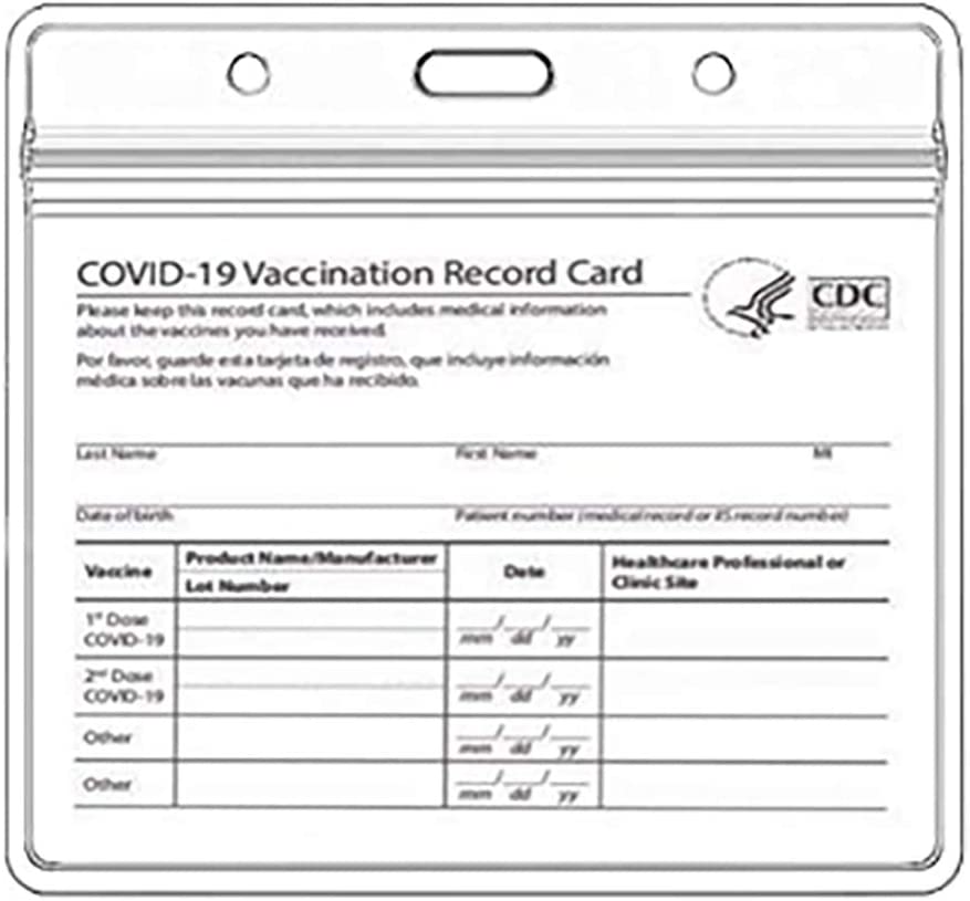 Photo 1 of 9CT CLEAR VINYL PLASTIC VACCINE CARD HOLDER/PROTECTOR 4 X 3 Inches 