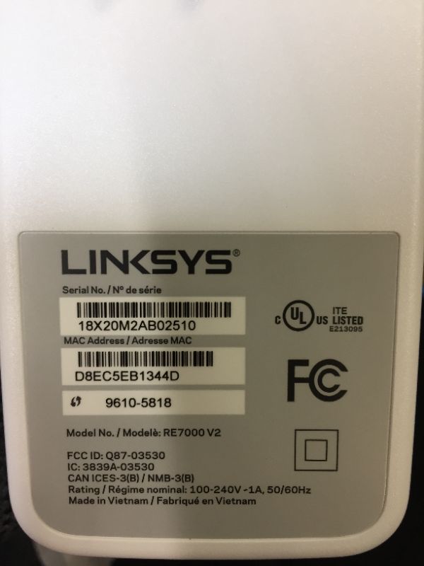 Photo 3 of Linksys WiFi Extender, WiFi 5 Range Booster, Dual-Band Booster, 2,500 Sq. ft Coverage, Speeds up to (AC1900) 1.9Gbps - RE7000
