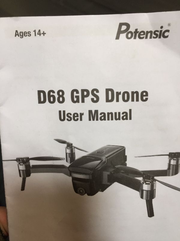 Photo 7 of Potensic D68 Drone with 4K Camera for Adults, GPS FPV Quadcopter with Brushless Motor,Optical Flow Positioning, Auto Return Home, Follow Me, Point of Interest, 25 Mins Flight Time, Aluminum Carrying Case - COULD NOT TEST - ITEM IS DIRTY - BLADES HAS SCRAT