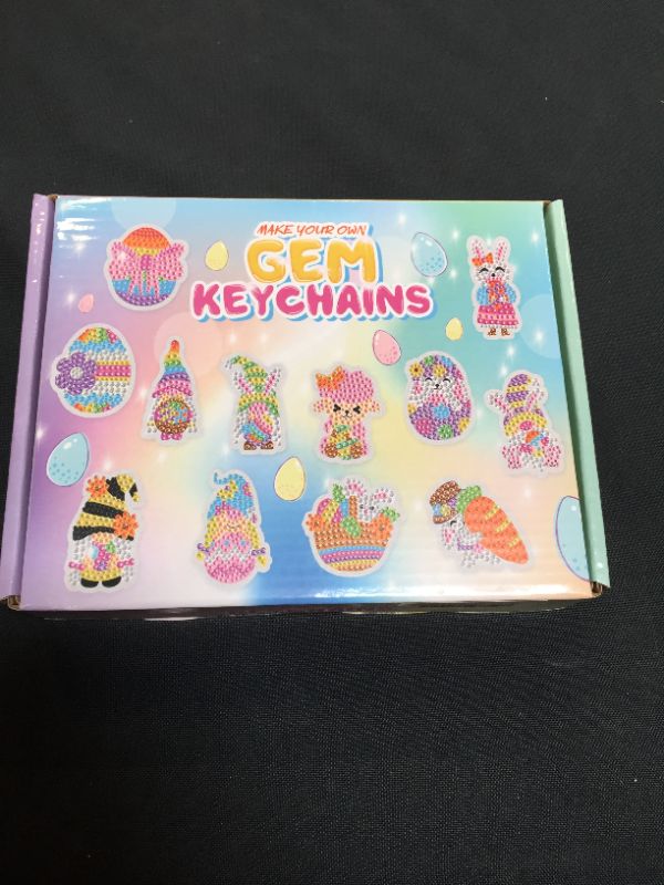 Photo 3 of 15 PCS Easter DIY Diamond Key Chains, Diamond Painting Kit for Kids - Mosaic 5D Diamond Painting by Numbers 