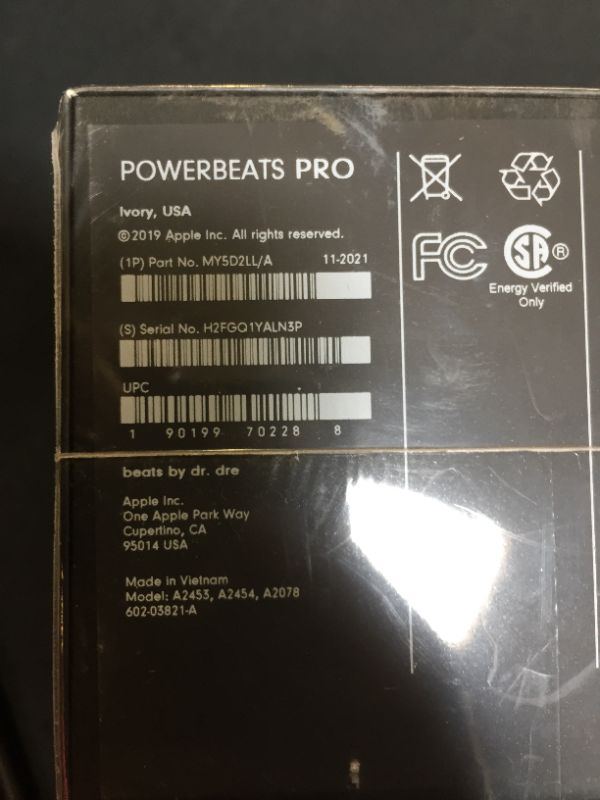 Photo 4 of FACTORY SEALED Powerbeats Pro Wireless Earbuds - Apple H1 Headphone Chip, Class 1 Bluetooth Headphones, 9 Hours of Listening Time, Sweat Resistant, Built-in Microphone - Ivory