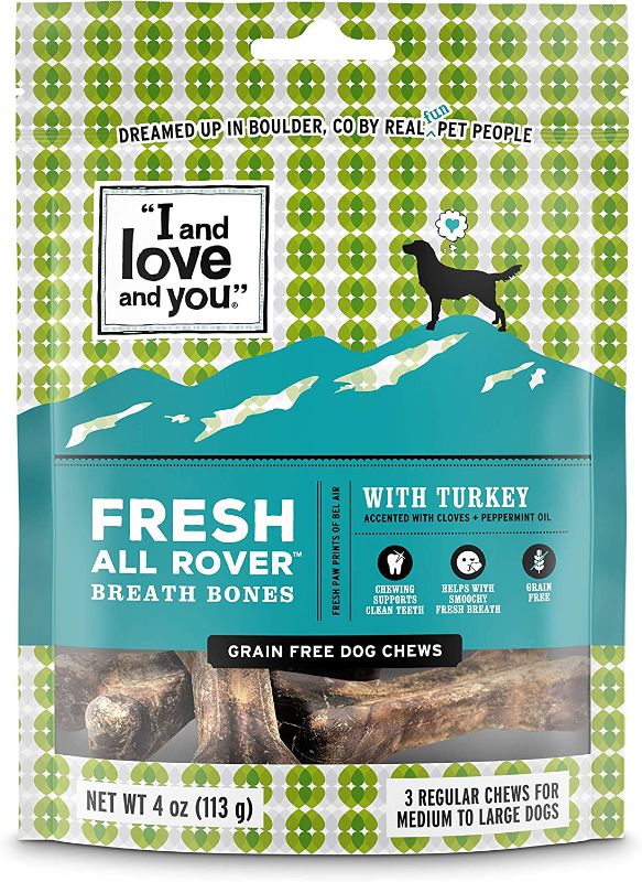 Photo 1 of "I and love and you" Fresh All Rover Dental Health Bones - Grain Free Dog Treats for Healthy Teeth (2 PACK) EXPIRES 11/10/2023

