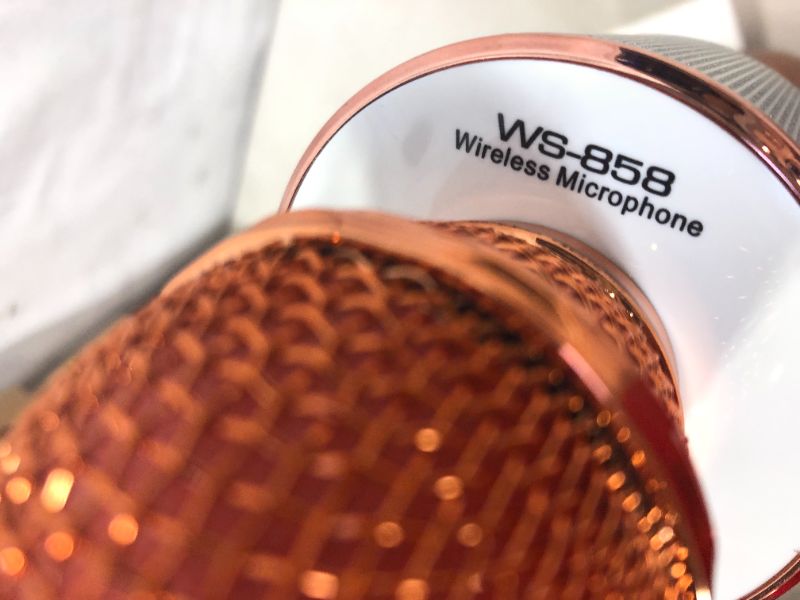 Photo 2 of Wireless Bluetooth Karaoke Microphone for Kids, 5-in-1 Portable Handheld Karaoke Mic Speaker Player Recorder with Adjustable Remix FM Radio for Kids Girls Boys Teens Birthday (858-Rose Gold)
