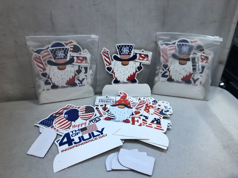 Photo 2 of 3 Pack 4th of July Honeycomb Centerpieces, 8 Pcs Fourth of July decorations, Red White and Blue Patriotic Decorations, Independence Day table decorations, Double Sided Memorial Day Decorations
