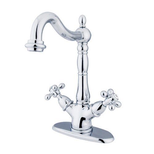 Photo 1 of Elements of Design Chrome Cross Handle Mono Deck Single Hole Faucet
