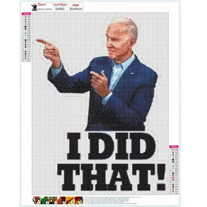 Photo 1 of 5D DIY Funny Joe Biden Diamond Painting Kits for Adults and Beginner Round Full Drill Embroidery Paintings Rhinestone Pasted Diamond Pictures Arts Craft Canvas for Home Wall Decor Gift
