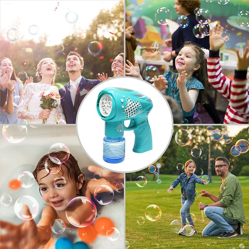 Photo 2 of BIGMEDA Bubble Machine Light and Music Bubble Gun for Kids Toddlers Bubble Blower for Bubble Blaster Indoor & Outdoor Summer Play Toys for Party Favors Boys & Girls Gifts (Blue)
