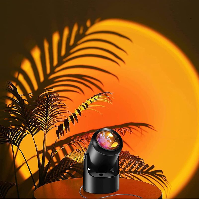 Photo 1 of Sunset Lamp Projector Night Lights -Valentines Day Sunset Projection Rotatable USB Romantic Visual LED Light for Home Party Living Room Bedroom Hotel Restaurant Decor Sunset Red
