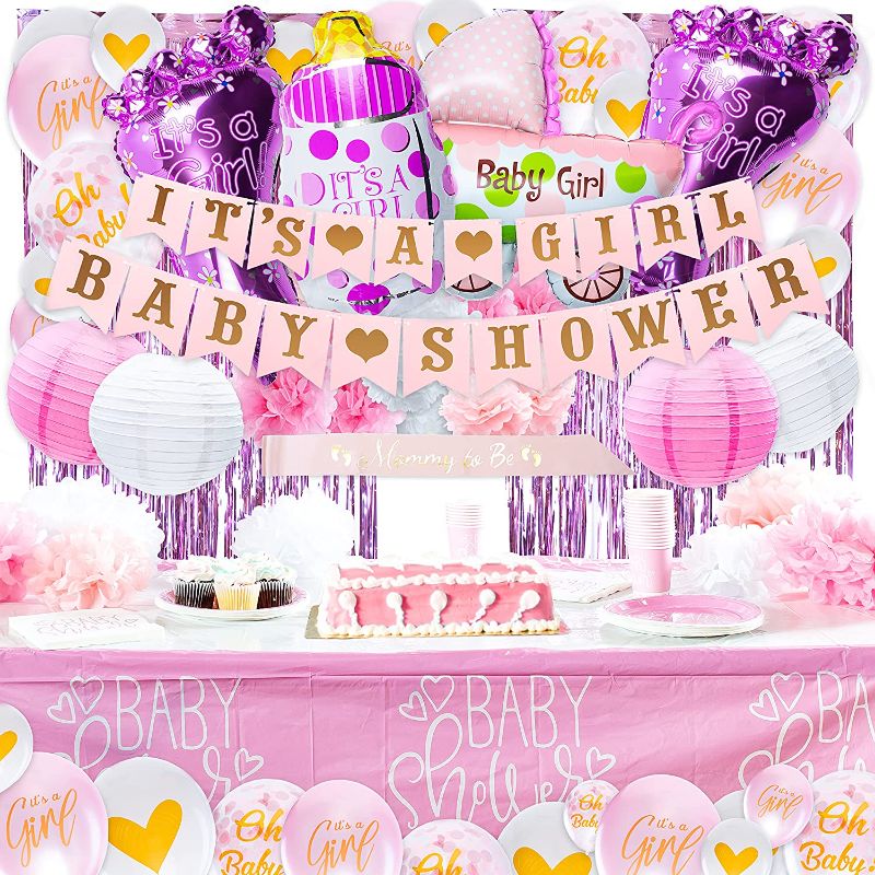 Photo 2 of  It`s a Girl Decorations for Baby Shower Girl Baby Shower Decor Kit