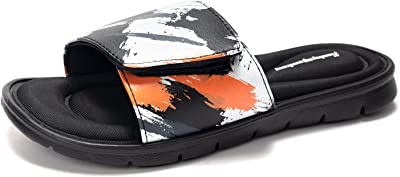 Photo 1 of FUNKYMONKEY Memory Foam Sandals for Men, Outdoor Adjustable Comfort Graphic Strap Slide Sandals Size 10 
