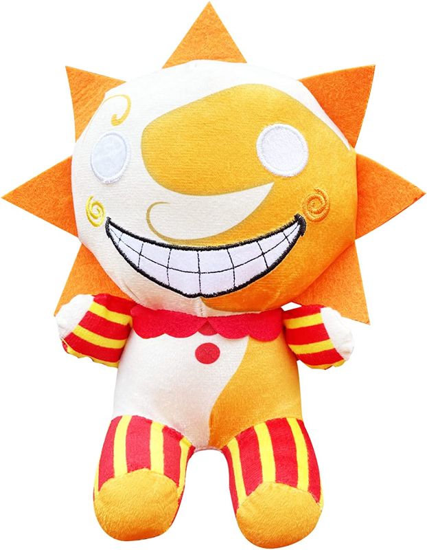 Photo 2 of Sundrop FNAF Plushies,9.8" Sundrop and Moondrop Cartoon Plush,Clown Figure Cartoon Plush Toys for Fans and Kids
