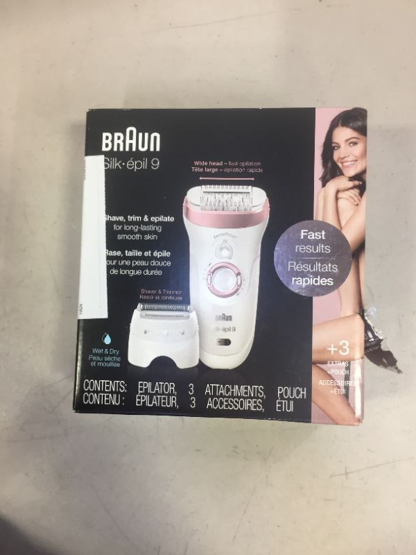 Photo 4 of Braun Epilator Silk-épil 9 9-720, Hair Removal for Women, Wet & Dry, Womens Shaver & Trimmer, Cordless, Rechargeable
