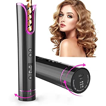 Photo 1 of Automatic Hair Curler, Cordless Automatic Curling Iron Portable Ceramic Barrel Hair Curling Wand with LCD Display 4 Adjustable Temperature 6 Timer, Rechargeable Wireless Auto Curler for Hair Styling
