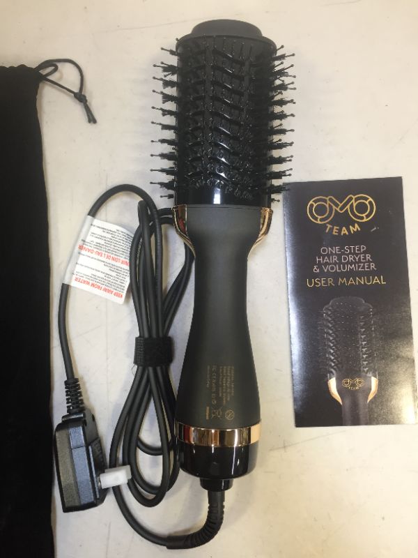 Photo 1 of Professional Blowout Hair Dryer Brush, Black Gold Dryer and Volumizer, Hot Air Brush for Women, 75MM Oval Shape
