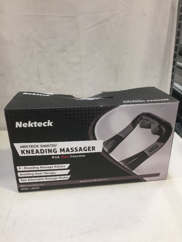 Photo 5 of Nekteck Shiatsu Deep Kneading Massage Pillow with Heat, Speed Control, and Bi-Direction Control - Black