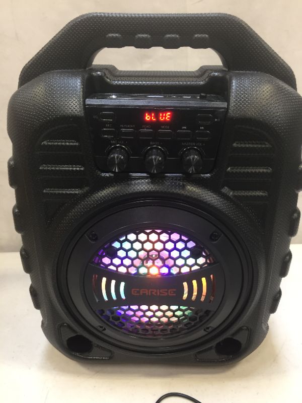 Photo 1 of EARISE T26 Pro Karaoke Machine with 2 Wireless Microphones, Portable PA System Bluetooth PA Loudspeaker with LED Lights, Audio Recording, FM Radio, Remote Control, Supports TF Card/USB/AUX
