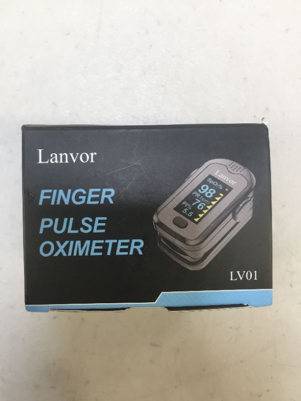 Photo 4 of Lanvor Fingertip Pulse Oximeter, Blood Oxygen Saturation Monitor with OLED Display, Portable Digital (SpO2) Meter with Batteries and Lanyard
