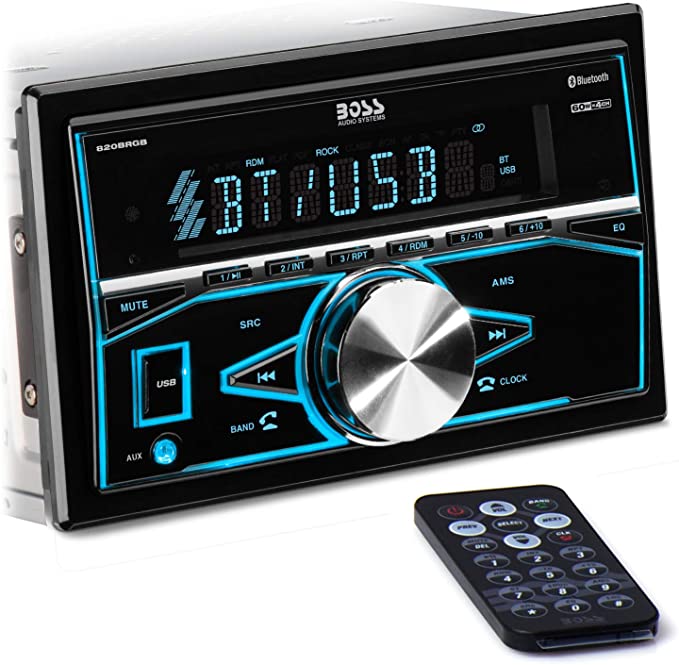 Photo 1 of BOSS Audio Systems 820BRGB Multimedia Car Stereo - Double Din, Bluetooth Audio and Hands-Free Calling, MP3 Player, USB Port, AUX Input, AM/FM Radio Receiver, No CD/DVD, Multi Color Illumination
