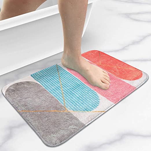 Photo 1 of Bath Rug for Bathroom Non Slip 32" x 20"Absorbent Microfiber Rug Mat,okk Large Super Soft and Machine Washable Shower Mats Carpet for Bathroom Kitchen Entryway Living Room
