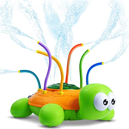 Photo 1 of Outdoor Water Spray Sprinkler for Kids and Toddlers - Backyard Spinning Turtle Sprinkler Toy w/ Wiggle Tubes - Splashing Fun for Summer Days Attaches to Garden Hose
