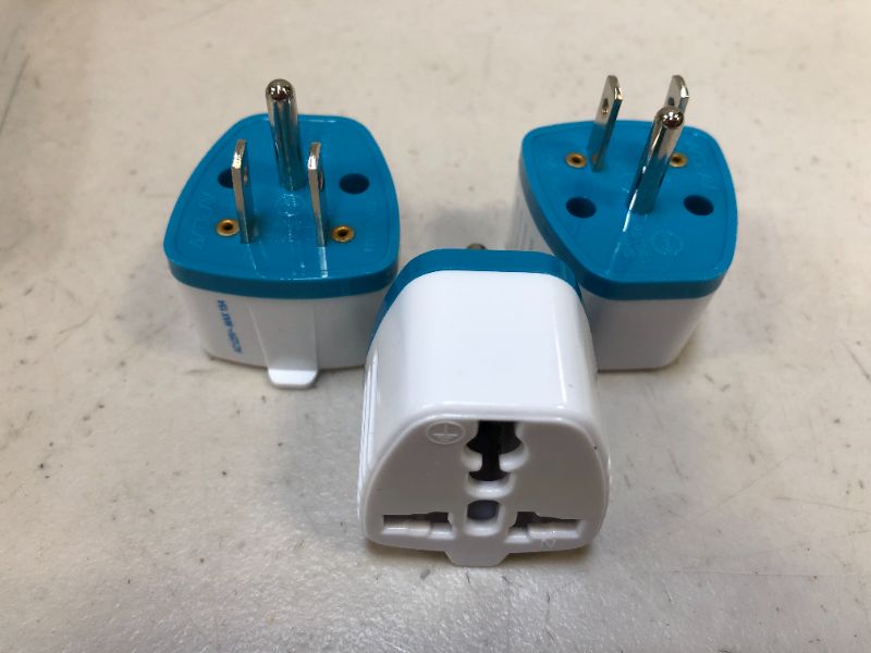 Photo 1 of  3 pcs Universal Plug Adapter For Standard USA Outlet
