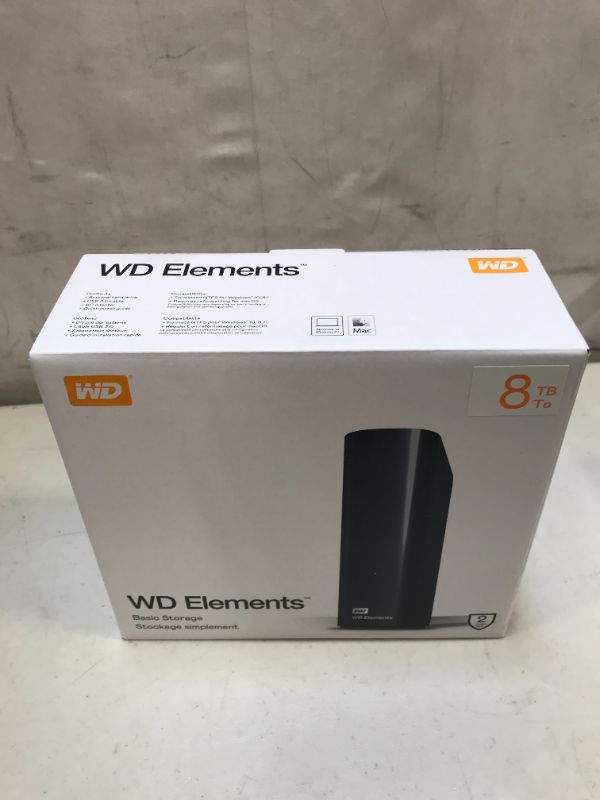 Photo 2 of WD 8TB Elements Desktop Hard Drive HDD, USB 3.0 & 5TB Elements Portable External Hard Drive HDD, USB 3.0, Compatible with PC, Mac, PS4 & Xbox - WDBU6Y0050BBK-WESN

FACTORY SEALED