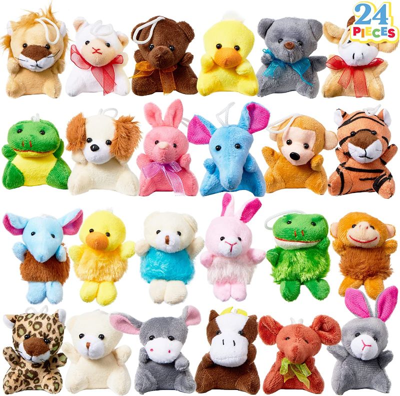 Photo 1 of Joyin Toy 24 Pack Mini Animal Plush Toy Assortment (24 Units 3" Each)?Stuffed Animal Bulk for Kids?Filler for Boys Girls Child Kid , Plushies Fidget Toy
