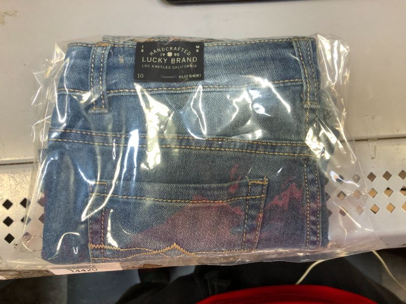 Photo 1 of Lucky Brand Girls' Big 5-Pocket Cuffed Stretch Denim Shorts (Size 10)
