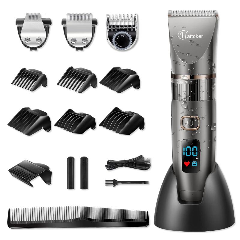 Photo 1 of Hatteker Mens Beard Trimmer Cordless Hair Trimmer Hair Clipper Detail Trimmer 3 In 1 for Men Hair Cutting Kit Men's Grooming Kit Waterproof
