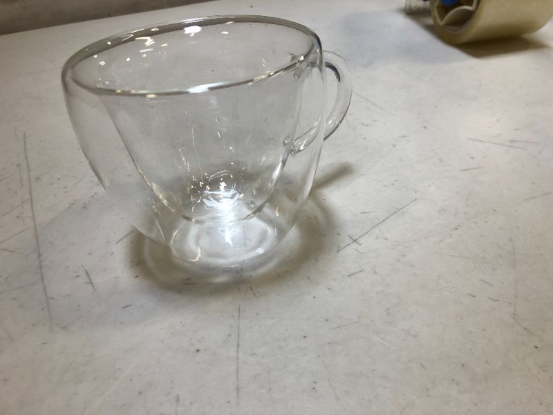Photo 1 of Easicozi Heart Shaped Double Walled Insulated Glass Coffee Mugs or Tea Cups, Double Wall Glass 8 oz, Clear
