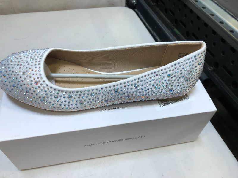 Photo 3 of DREAM PAIRS Women's Sole-Shine Rhinestone Ballet Flats Shoes (Size 9.5)
