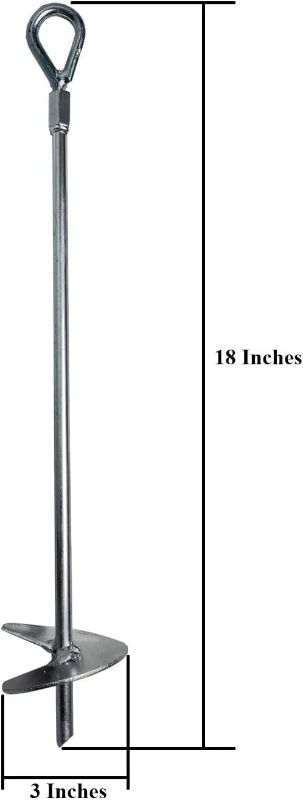 Photo 1 of Ashman Galvanized 18 inches Ground Anchors, Shaft is 2/5 inches in diameter, Ideal for Securing Animals, Tents, Canopies, Sheds, Car Ports, Swing Sets (4 Pack)
