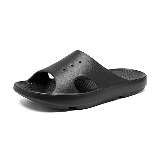 Photo 1 of Bruno Marc Men's Recovery Slide Sandals Arch Support Shower Bathroom Indoor Comfort Slippers, Black, Size 6 US 
