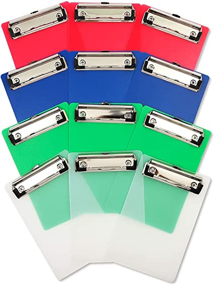 Photo 1 of 
12 PCS Mini Clipboards, Plastic, 4 Colors (4.7 x 7.1 Inches)
