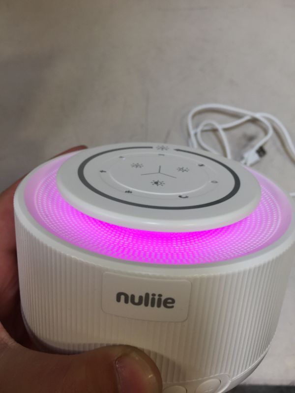 Photo 3 of White Noise Machine for Sleeping Baby, Nuliie Sound Machine with Rechargeable Battery for 10 Hours Run Time,30 Soothing Sounds, 36 Volume Levels?7 Colorful Night Light, Auto-Off Timer
