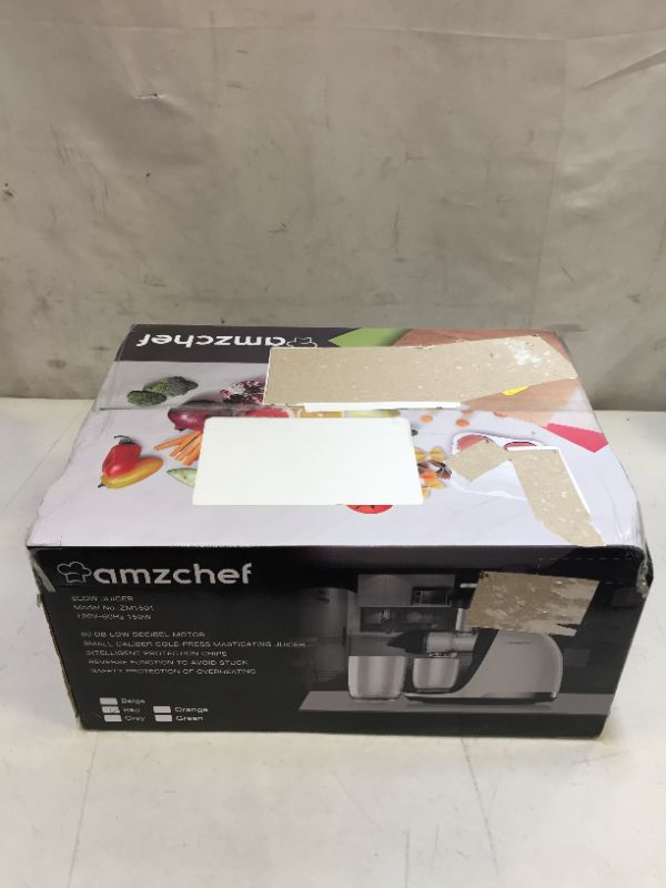 Photo 3 of Slow Juicer Extractor, AMZCHEF Slow Masticating Juicer Machines with Quiet Motor, Juice Extractor with Reverse Function, Cold Press Juicer Easy to Clean with Brush for High Nutrient Fruit & Vegetable Juice
