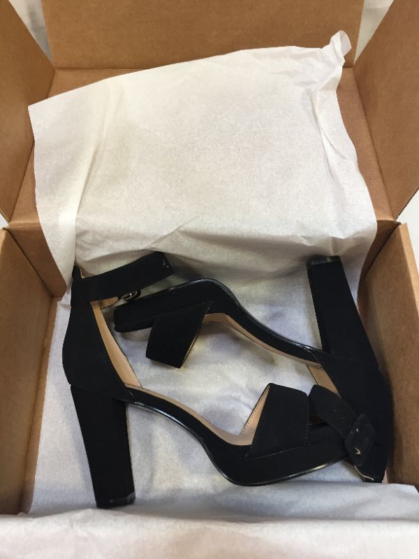 Photo 2 of BLACK SUEDE ANKLE STRAPPED HEELS SIZE 8.5