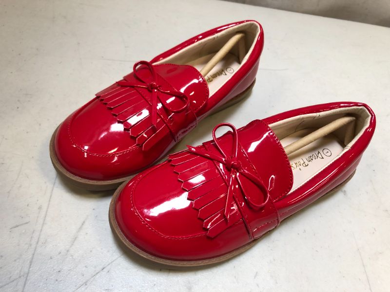 Photo 3 of DREAM PAIRS Girls Dress Shoes Loafers Slip-on Shoes RED/PU Size 1 Little Kid   
