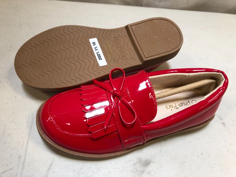 Photo 4 of DREAM PAIRS Girls Dress Shoes Loafers Slip-on Shoes RED/PU Size 1 Little Kid   
