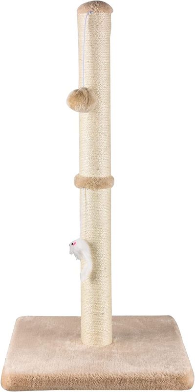 Photo 1 of 32'' Tall Cat Scratching Post Cat Scratcher with Hanging Ball, Durable Cat Scratching Post for Indoor with Sisal Rope
