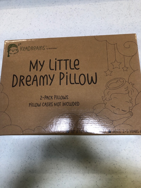 Photo 2 of 2-Pack Toddler Pillow - Soft Organic Cotton Toddler Pillows for Sleeping - 13X18 Small Pillow for Kids - Kids Pillows for Sleeping - Kids Pillow for Travel, School, Nap - Crib Pillow
