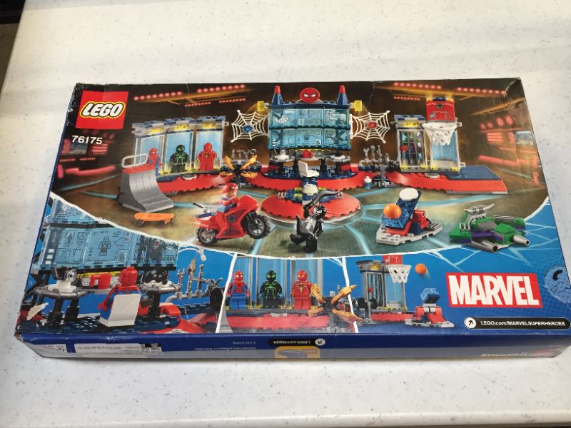 Photo 2 of LEGO Marvel Spider-Man Attack on The Spider Lair 76175 Cool Building Toy, Featuring The Spider-Man Headquarters; Includes Spider-Man, Green Goblin and Venom Minifigures, New 2021 (466 Pieces)
