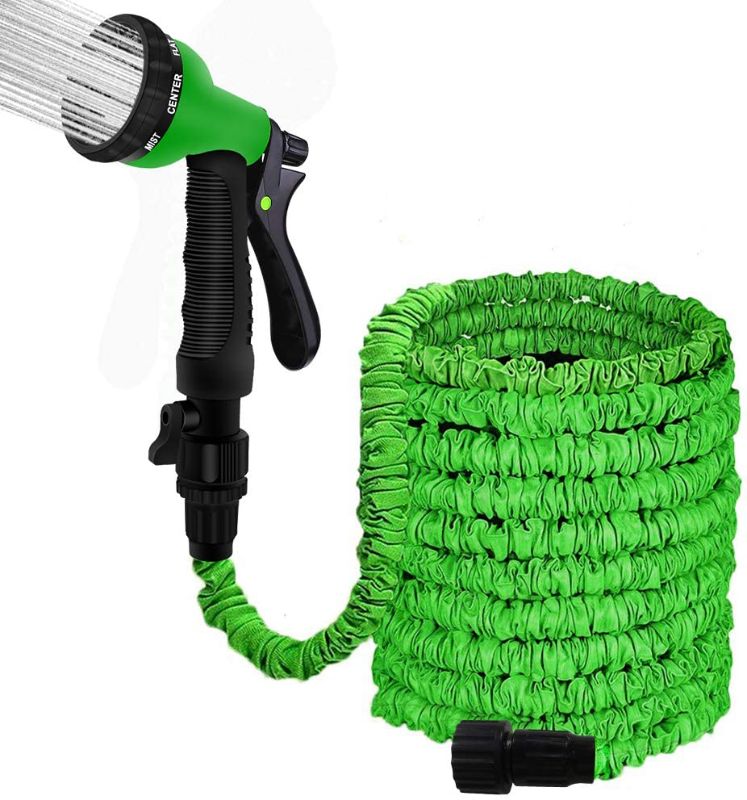 Photo 1 of 100FT Garden Hose Reel Wall Mount Expandable 3 Times TPE Super-Strength High Pressure Flexible Water Hose with 3/4" Solid Fittings Comes with Free Hose Hook
