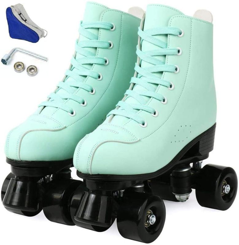 Photo 1 of Unisex Green Roller Skates PU Leather
Size: 8.5