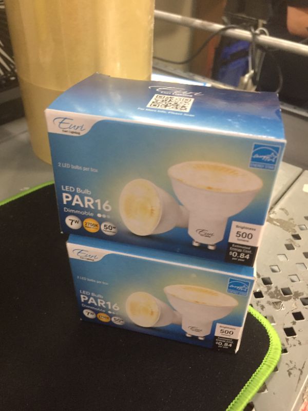 Photo 2 of 2x Euri Lighting EP16-7W5020eG-2 LED PAR16 Bulb, Warm White 2700K, Dimmable, 7W (50W Equivalent) 500lm, 40 Degree Beam Angle, Base (E26), UL & Energy Star Listed (Pack of 2)
