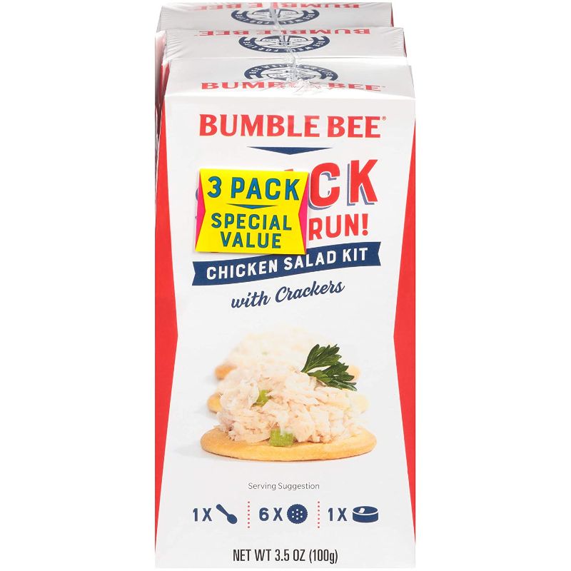 Photo 1 of 4x Bumble Bee Snack on the Run Chicken Salad With Crackers Kit, 10.5 oz
Best By: Jun 2023