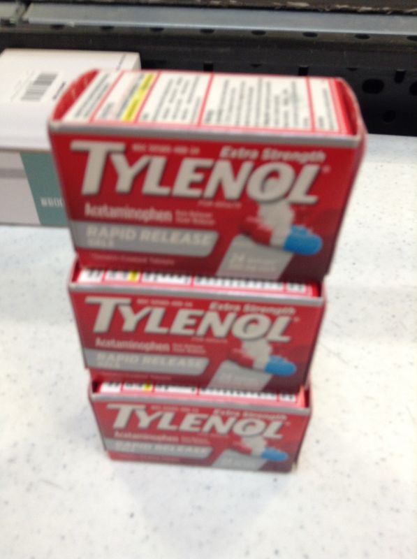 Photo 2 of 3x Tylenol Extra Strength Acetaminophen Rapid Release Gels, Pain Reliever & Fever Reducer, 24 ct
Best By: Sept 2022