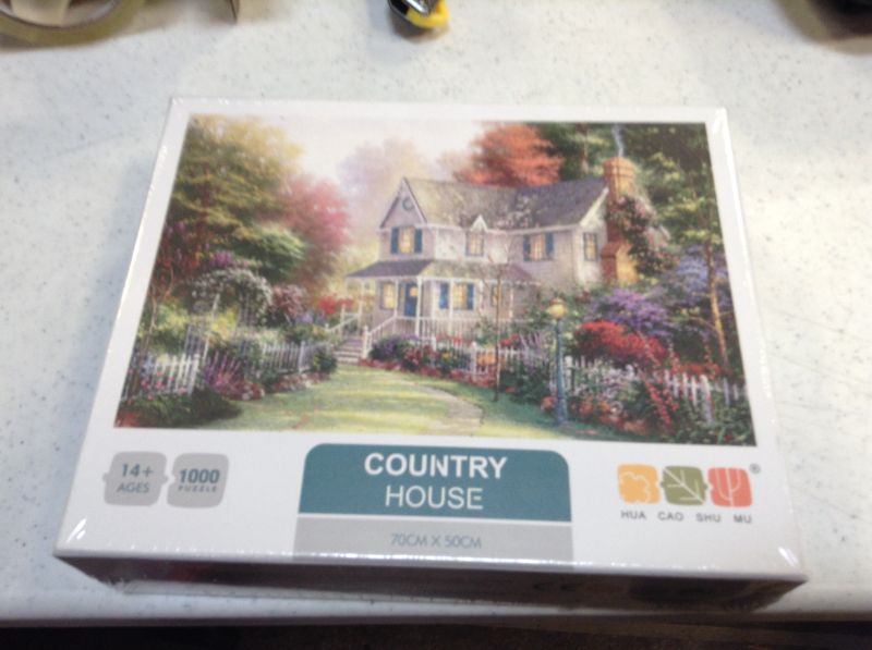 Photo 2 of Jigsaw Puzzles 1000 Pieces for Adults and Kids - House in The Garden - Family Fun Indoor Activity Challenge Game Toys Finish Size 27.6" X 19.7" Can Be Used As Gift Home Decoration Christmas
