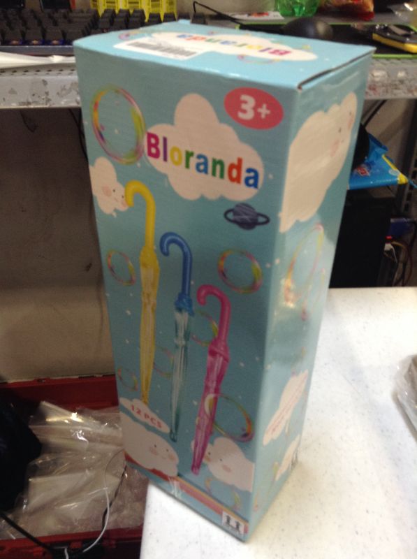 Photo 2 of Bloranda 12 Pack 15'' Bubble Wands Bulk - Large Bubble Wand | Umbrella Big Bubble Wand 3 Colors Bubble Wand Party Favors Summer Toys Outdoor Play Toys Birthday Party
